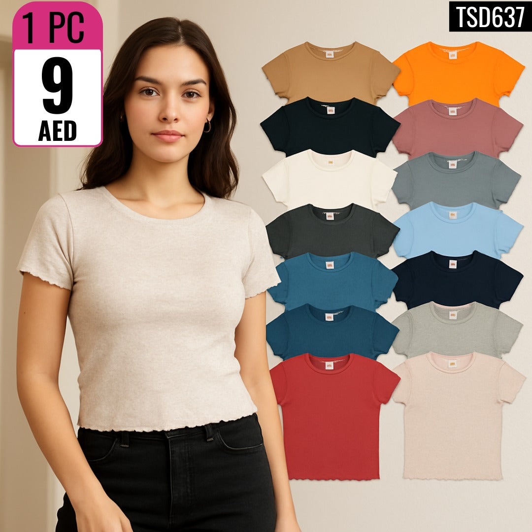 Women’s Casual Short-Sleeve Crop Top - TSD637