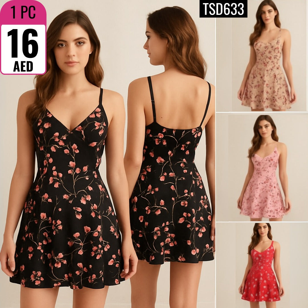 Women’s Floral A-Line Mini Dress - TSD633