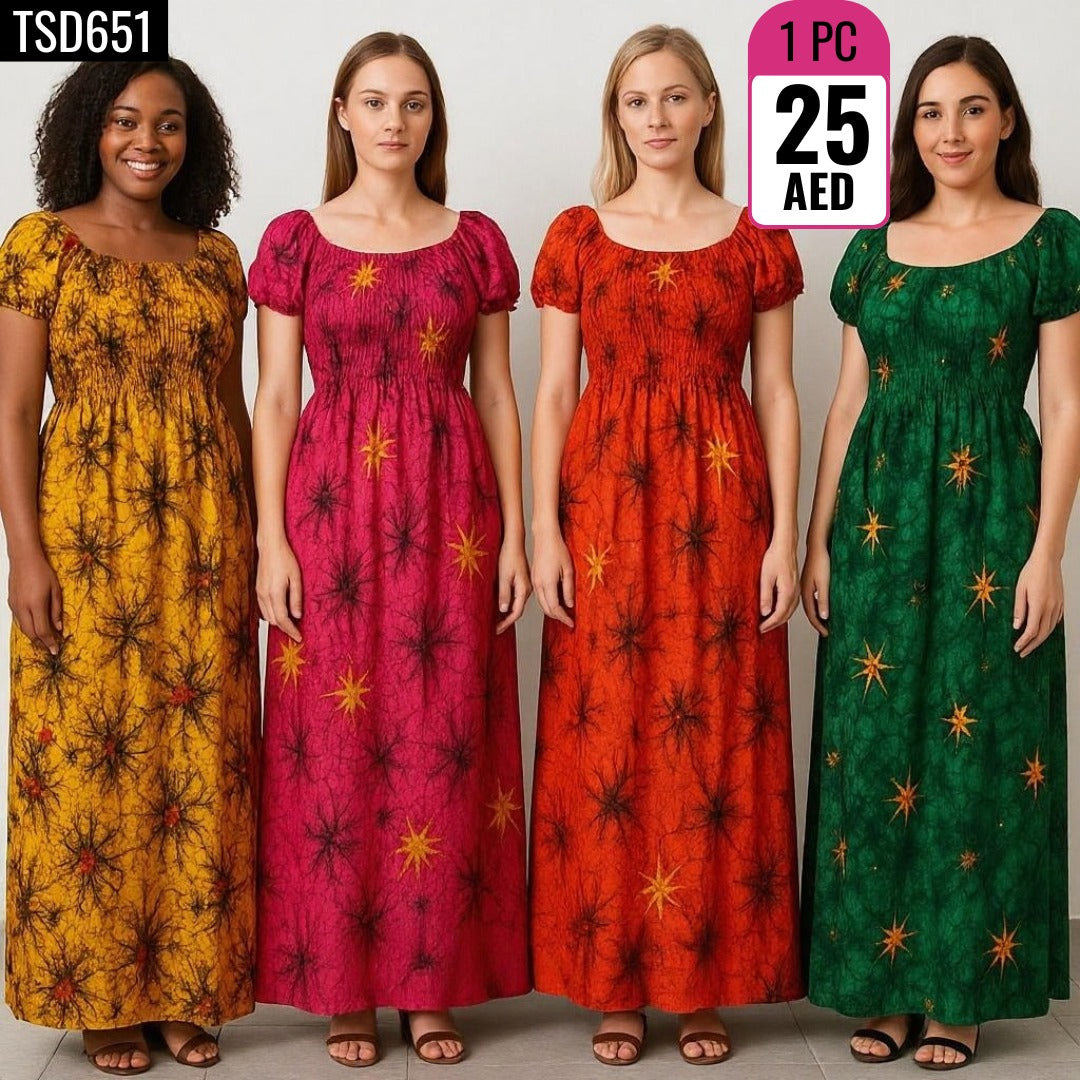 Tropical Floral Maxi Dress - TSD651
