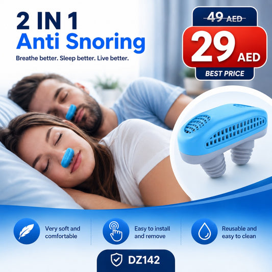 2-in-1 Anti-Snoring Nose & Mouth Breathing Aid – Reusable Sleep Support - DZ142