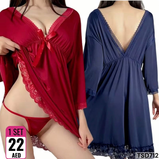 Perfect Desire Velvet Nightwear Set - TSD712