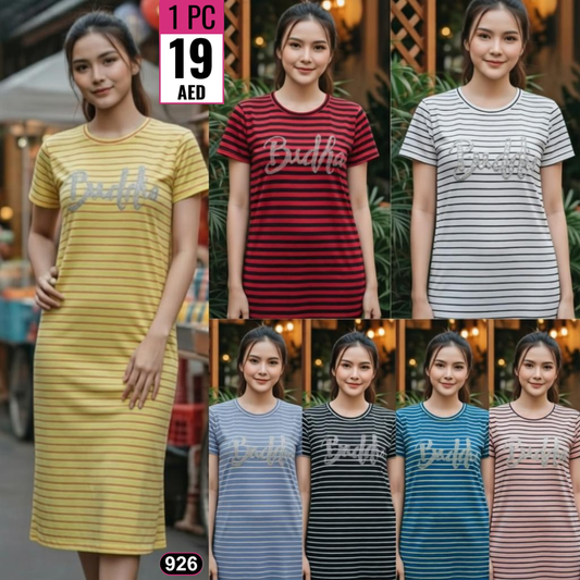 Women’s Casual Striped T-Shirt Dress - TSD926