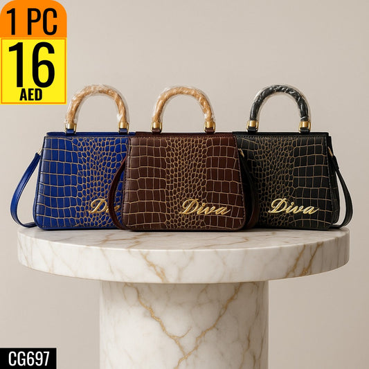 Diva Croc-Textured Handbag - TSD697
