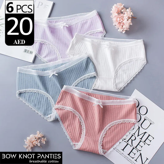 6 Pcs Bow Knot Panties