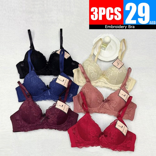 3-piece Embroidery Bra set