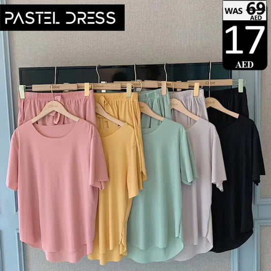 2-Piece "Pastel Dress" Loungewear Set
