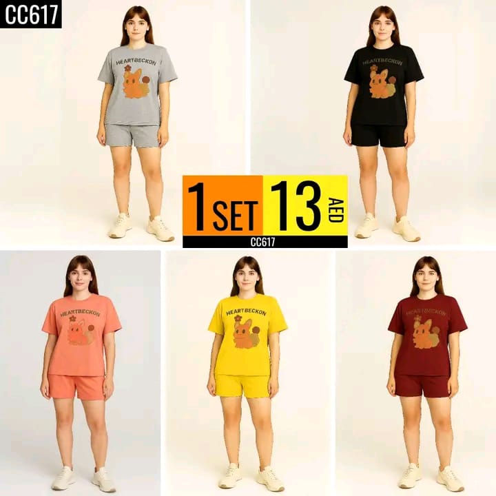 Women’s Heartbeckon Printed Short Set - CC617