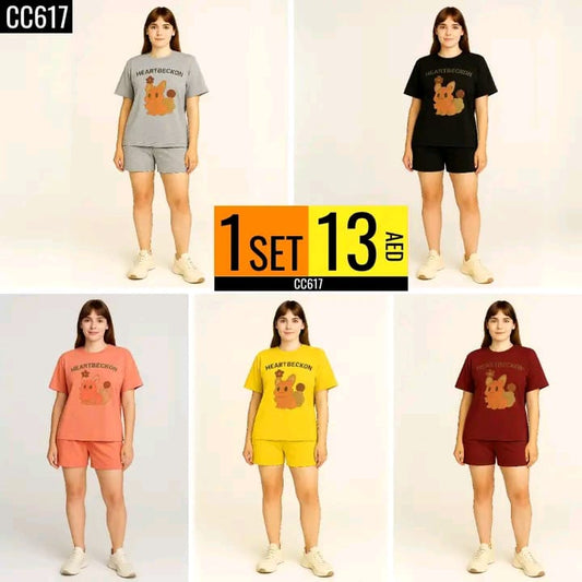 Women’s Heartbeckon Printed Short Set - CC617