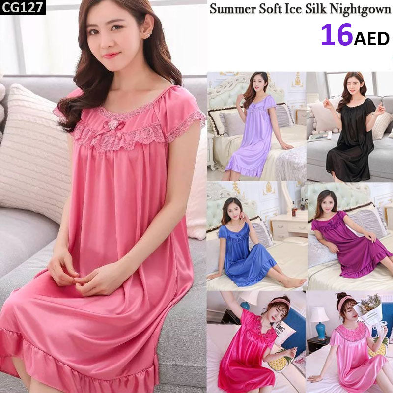 Summer Soft Ice Silk Nightgown - TSD127