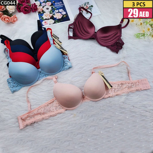 3 Pcs Padded Lace Bra set - CG044