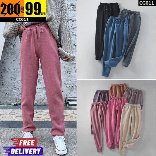 Pack of 8 assorted fleece jogger pants (Assorted Colour) - CC011