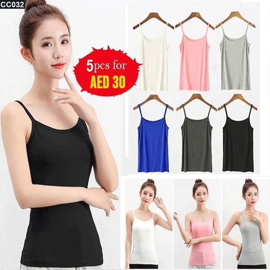 5-piece set of slim-fit camisoles  Colors: Assorted - CC032