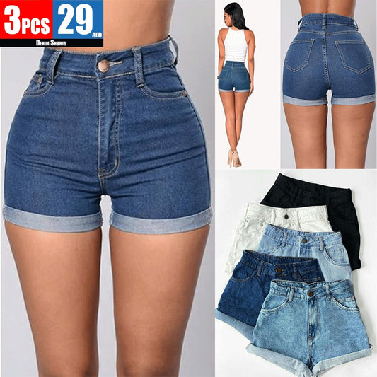 3-piece set of women’s denim shorts