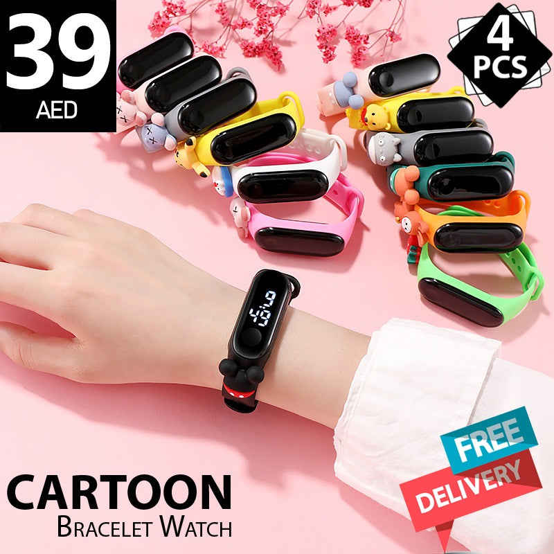 4-piece set Cartoon Digital Bracelet Watch Set