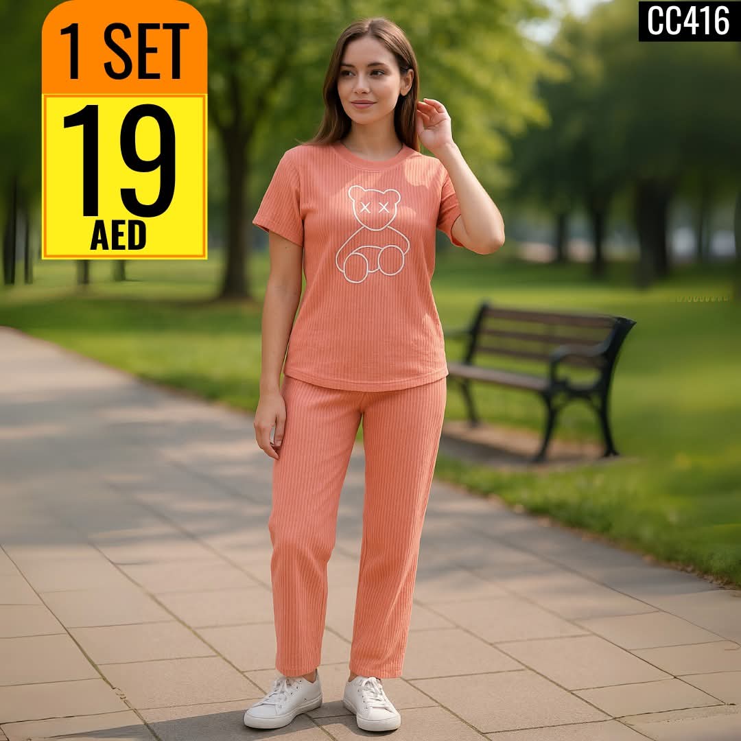 Bear Print Pajama Set - CC416