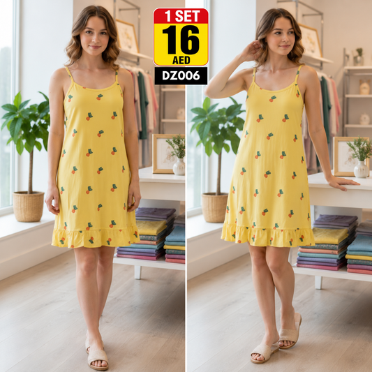 Women’s Printed Sleeveless Midi Dress | Casual Summer Lounge Dress for Women - DZ006