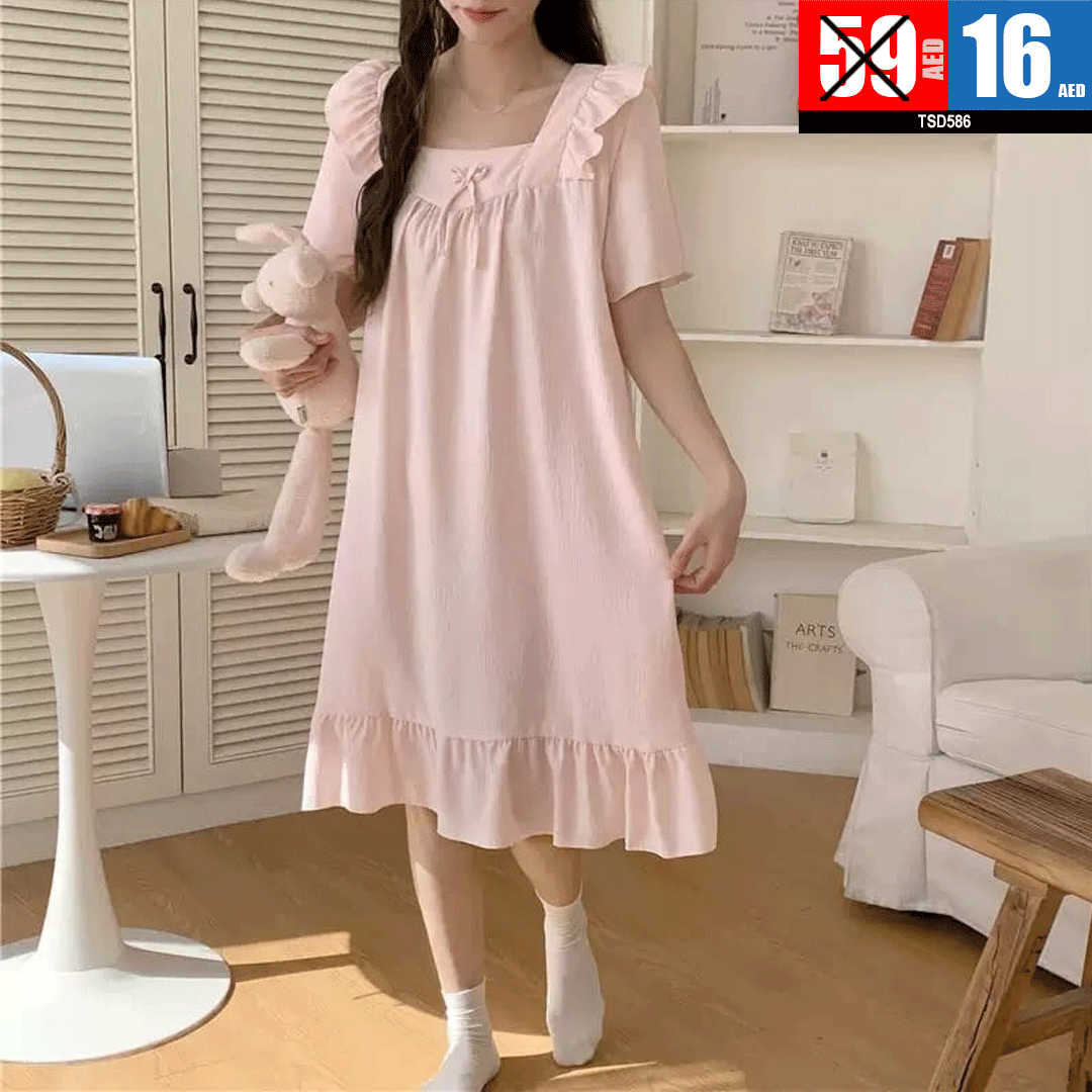Women's Ruffled Sleep Dress/Nightdress - TSD586