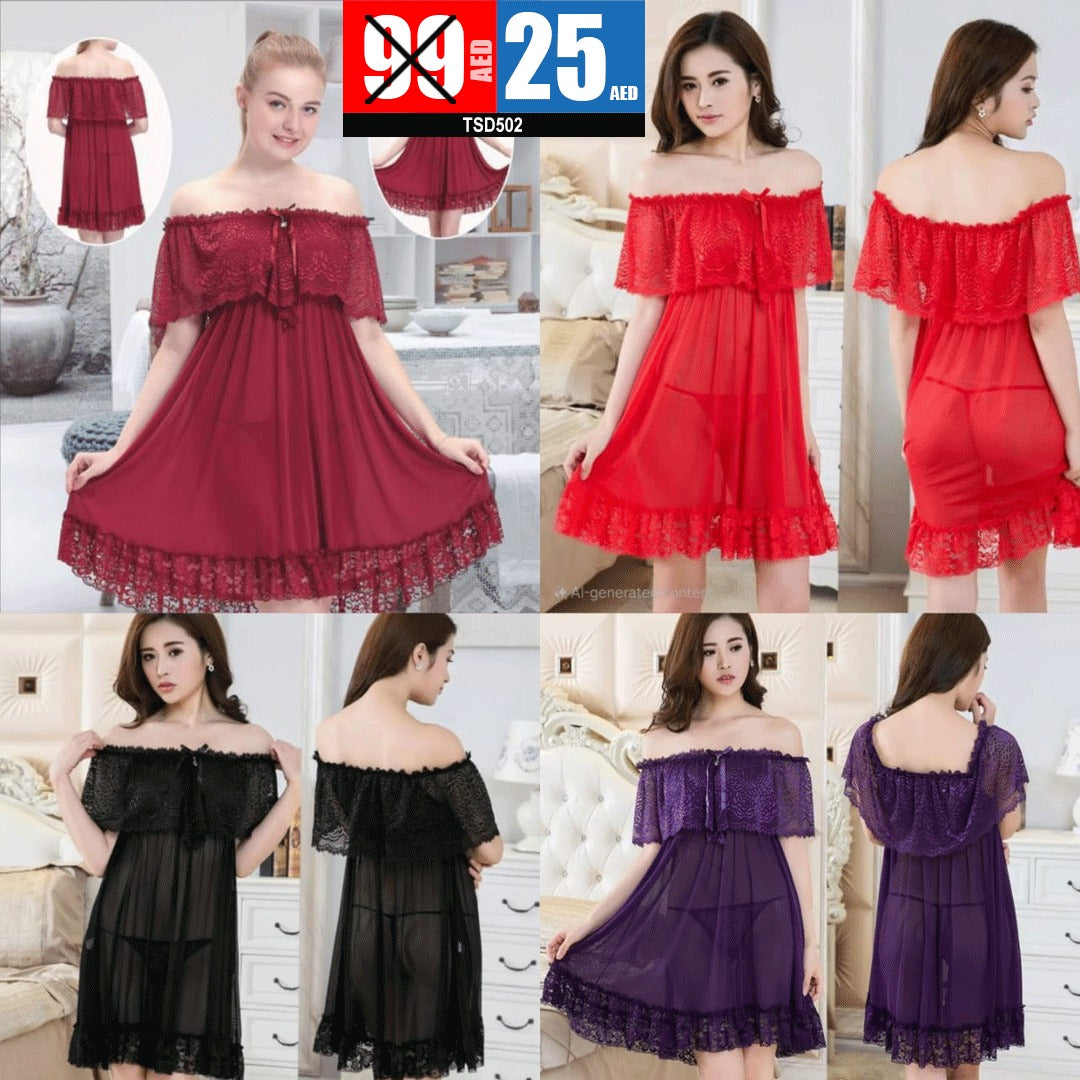 Ruffle Baby doll Nightdress - TSD502