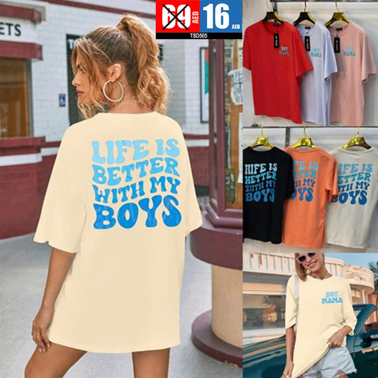 Oversized, casual graphic tee - TSD505
