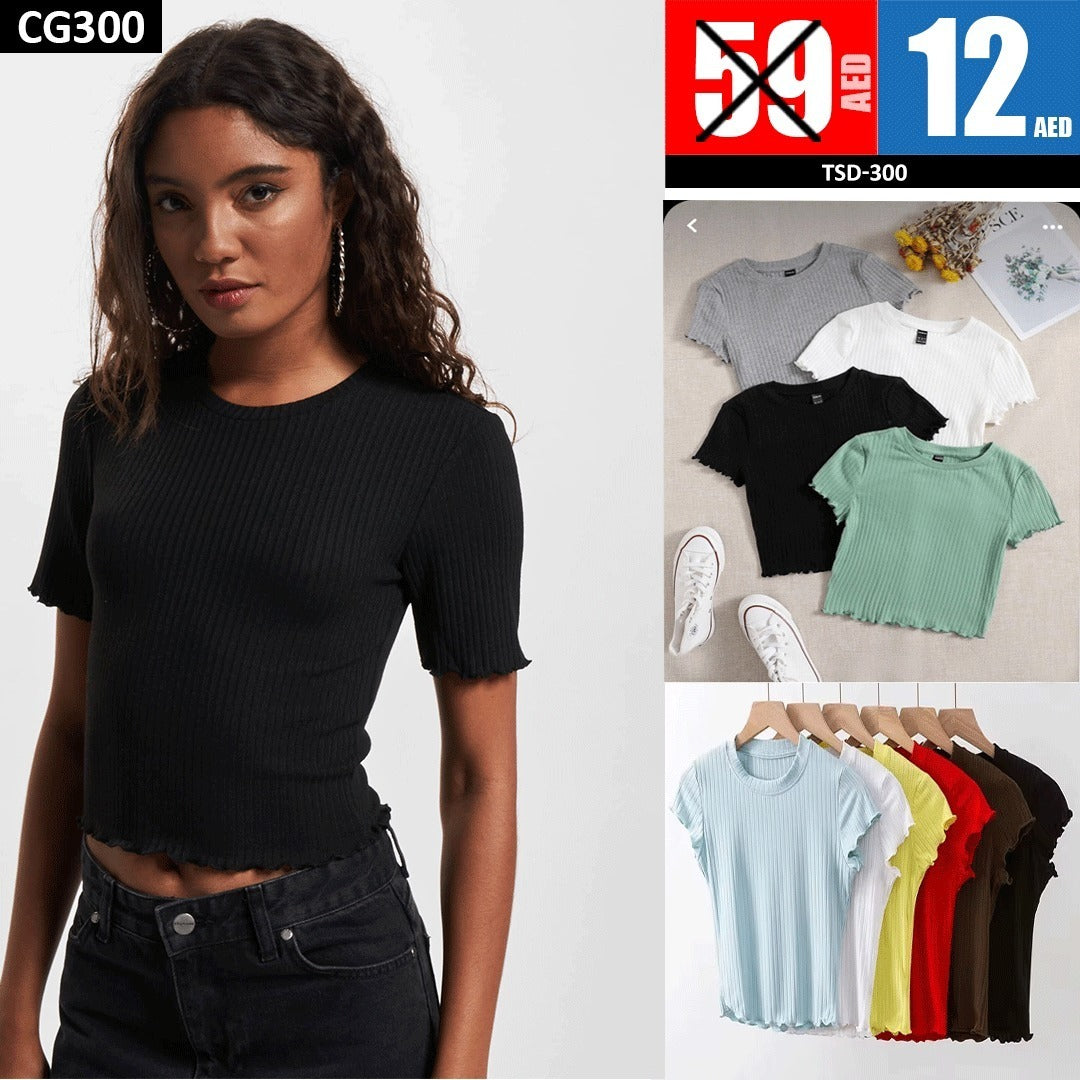 Short-Sleeved Casual Crop Top – TSD300
