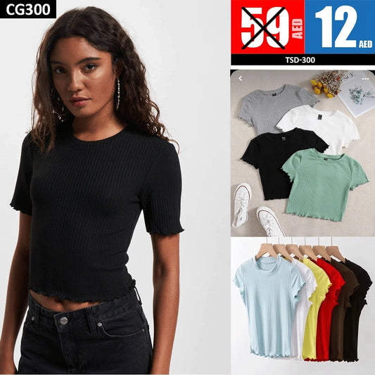 Short-Sleeved Casual Crop Top – TSD300