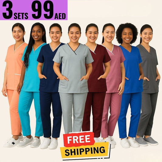 3-Piece Scrub Set Comfortable &amp; Professional Workwear