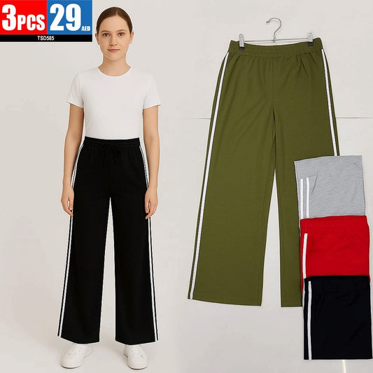 Unisex Wide-Leg Striped Pants (3-Piece Set) - TSD585