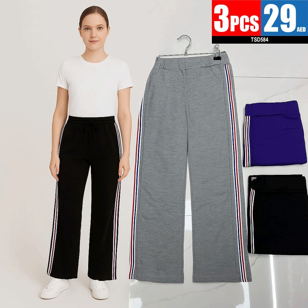 Unisex Wide-Leg Striped Pants (3-Piece Set) -TSD584