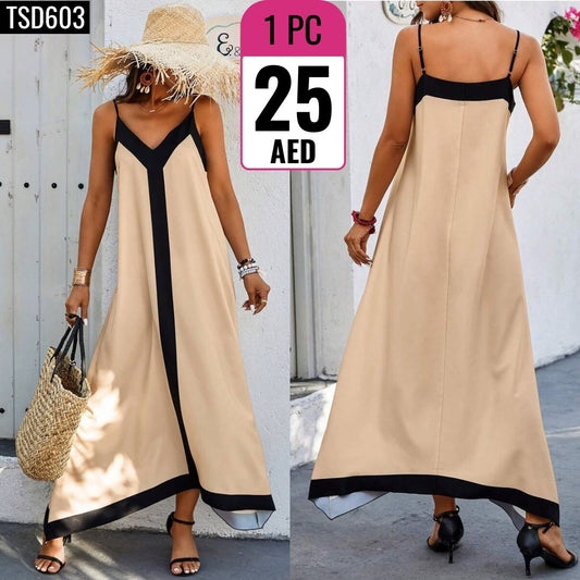 Women's Color Block Maxi Dress - TSD603