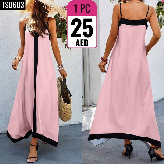 Women's Color Block Maxi Dress - TSD603