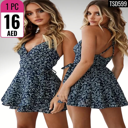 Floral-print strappy romper - TSD599