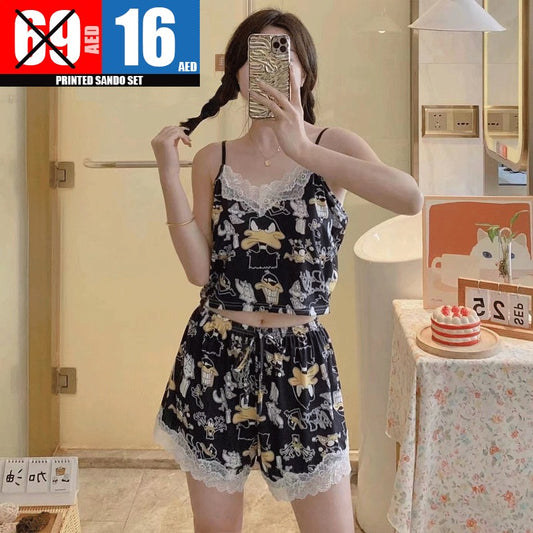 Printed Sando Set