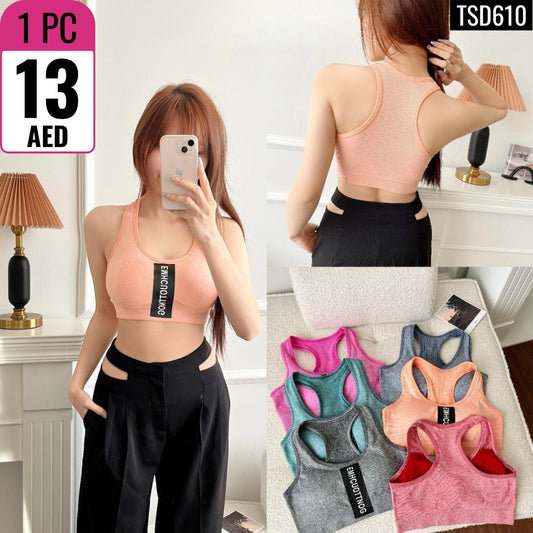 Textured Racerback Crop Top - TSD610