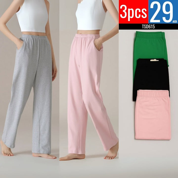 3-piece set of comfortable wide-leg lounge pants - TSD615