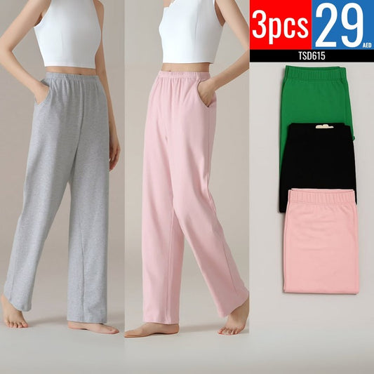 3-piece set of comfortable wide-leg lounge pants - TSD615