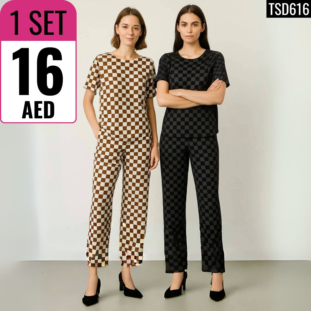 Checkered Loungewear Set - TSD616