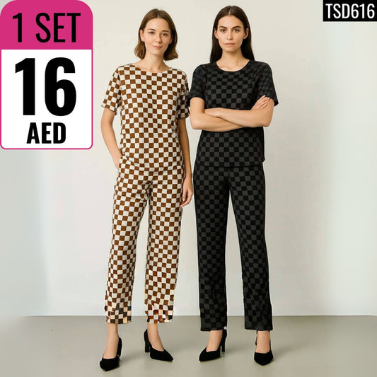Checkered Loungewear Set - TSD616