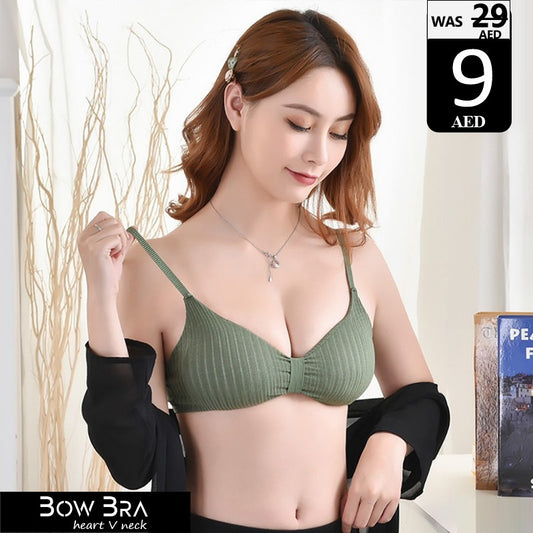 Bow Bra  V-neck design.