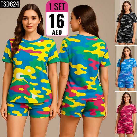 This is a women's two-piece pajama or loungewear set - TSD624