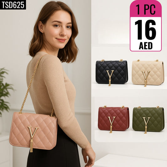 Quilted Chain Strap Shoulder Bag - TSD625