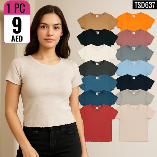 Women’s Casual Short-Sleeve Crop Top - TSD637