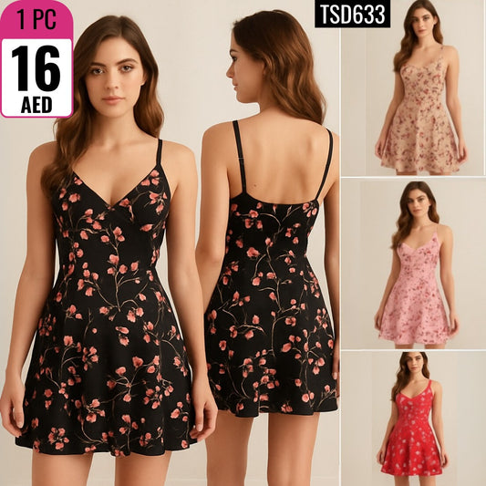 Women’s Floral A-Line Mini Dress - TSD633