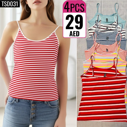 4PCS Women’s Striped Tank Top - TSDO31