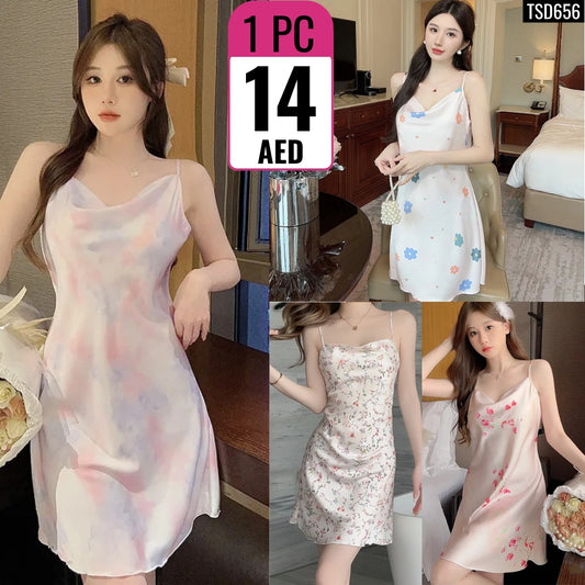 Silky Slip Dress Set - TSD656