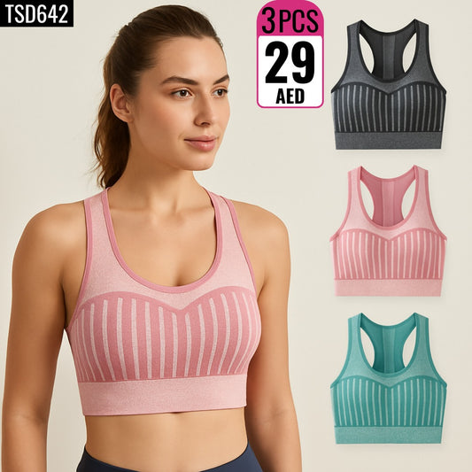3-Piece Seamless Sports Bras - TSD642