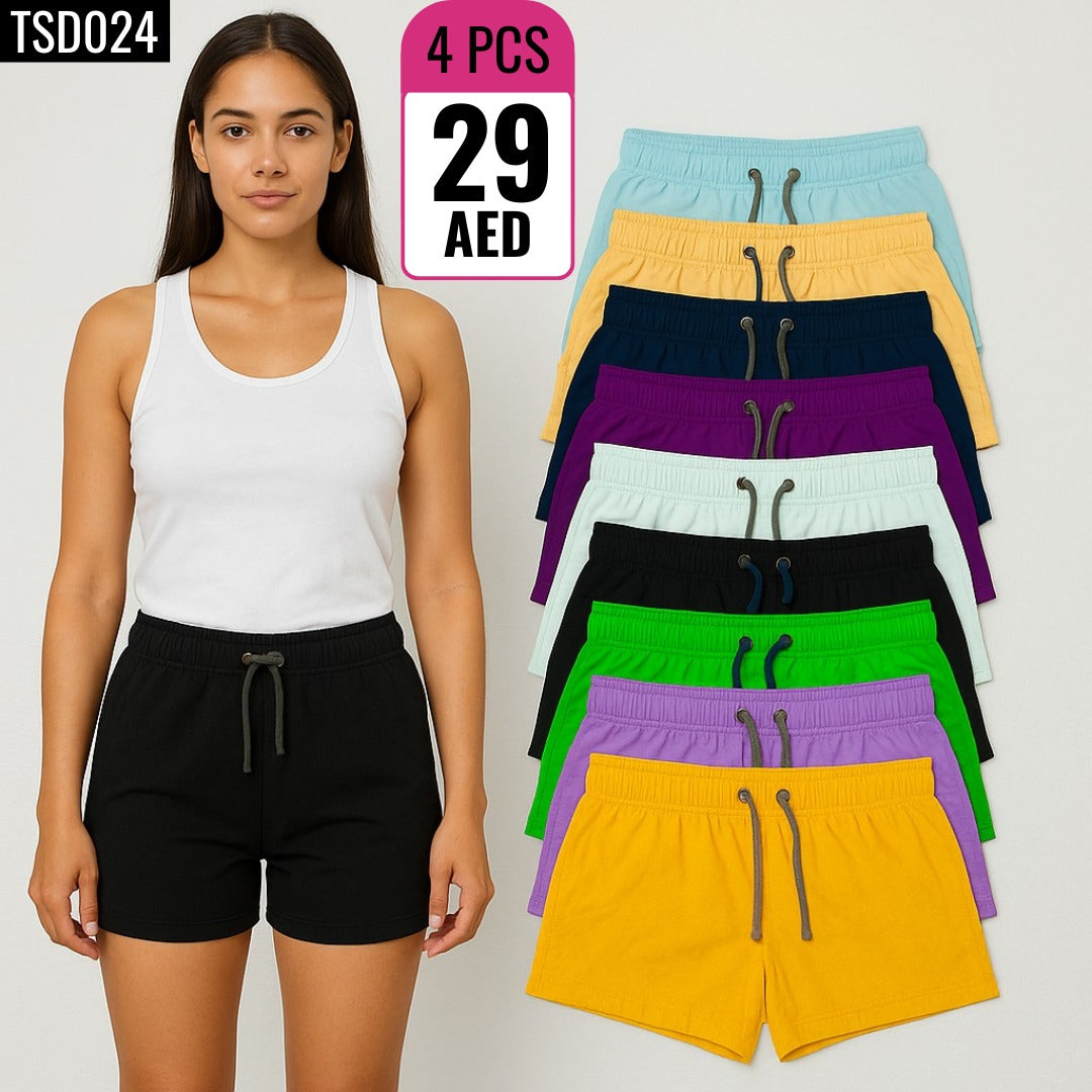 4-Piece Women's Lounge Shorts Set - TSD024