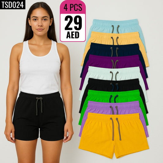 4-Piece Women's Lounge Shorts Set - TSD024