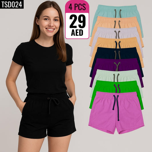 4-Piece Women's Lounge Shorts Set - TSD024