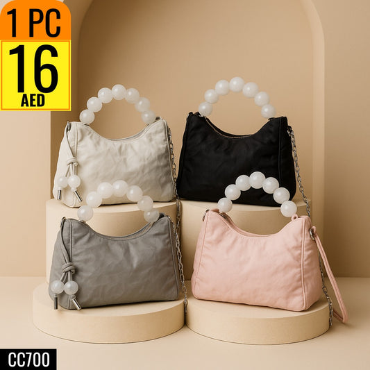 Stylish Beaded Handle Handbag - CC700