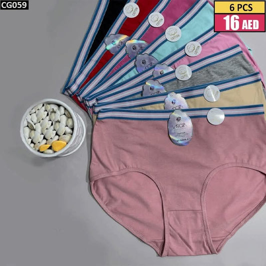 6 PCS Cotton Lycra Women's Underwear Set - CG059